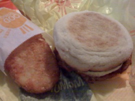 Sausage Egg and Cheese McMuffin with Hashbrown